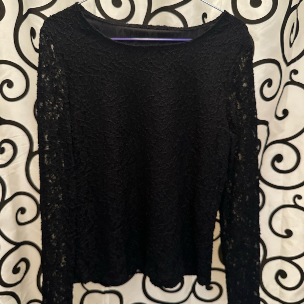Black Long Sleeve Lace Blouse